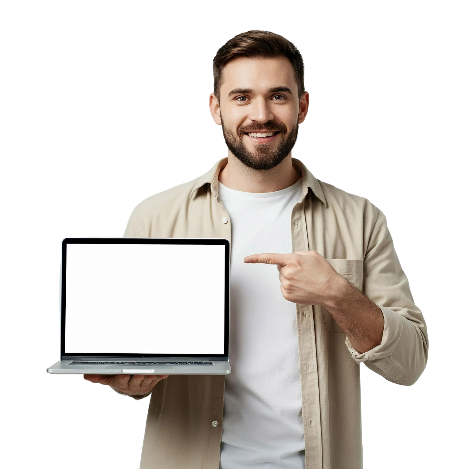 Smiling Professional with Laptop